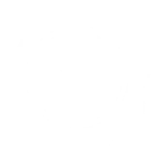 White circle badge with a tick inside certified