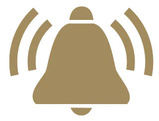 alarm bell in gold for alarm response