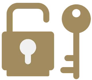 key and lock for unlock and lock icon