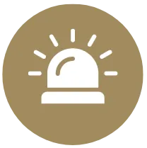 emergency response alarm gold icon