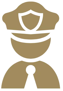 security guard safety icon in gold