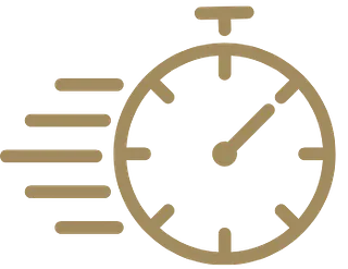 fast response clock icon in gold